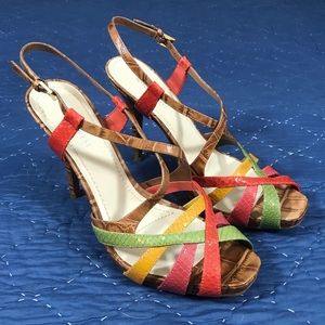 Nine West Jewellite Reptile Print Strappy Sandal